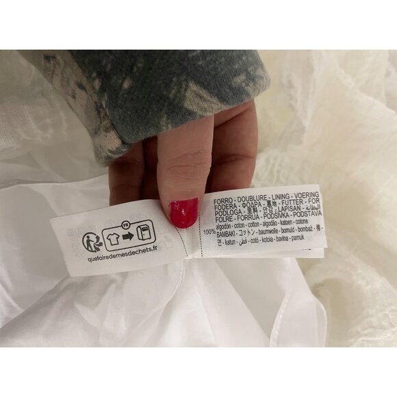 Zara Womens Skirt Large White Linen Lined Asymmetric Midi A-Line 2548/104 NWT - Picture 9 of 14